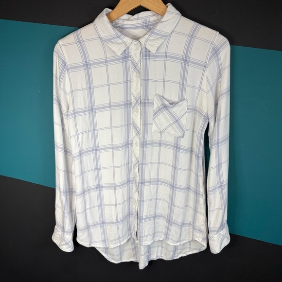 Rails White and Blue Plaid Women's size L - Picture 2 of 11